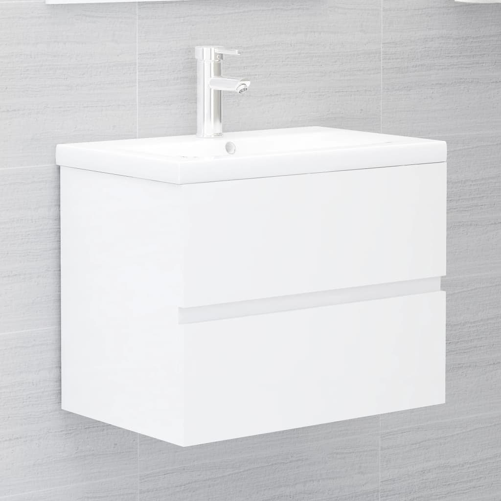 Meuble en bois d'ingénierie blanc brillant avec évier V7864 Vetonek