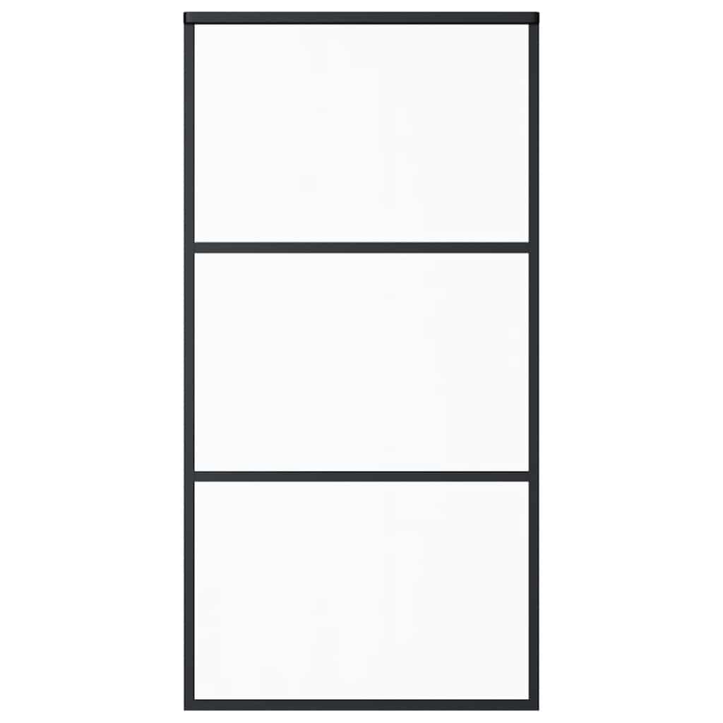Puerta Corredera ESG Vidrio y Aluminio Negra 102x205 cm