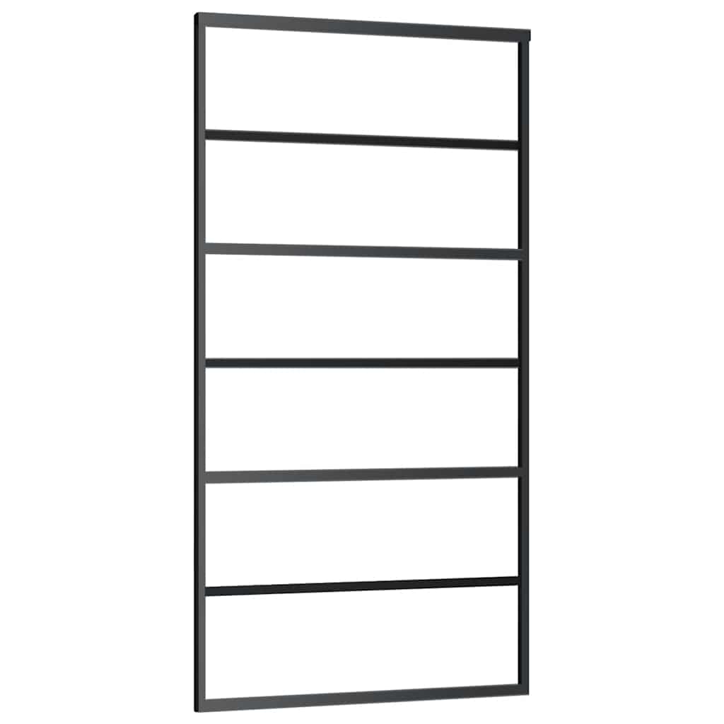 Puerta Corredera ESG Vidrio y Aluminio Negra 102x205 cm