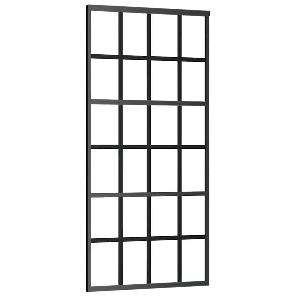 Puerta Corredera ESG Vidrio y Aluminio Negra 90x205 cm