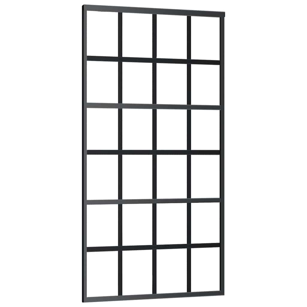 Puerta Corredera ESG Vidrio y Aluminio Negra 102x205 cm