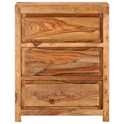 Commode à tiroirs Vetonek en bois d'acacia massif 60x33x75 cm
