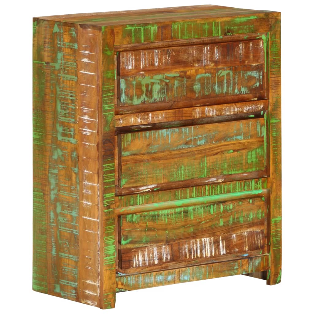 Commode en bois massif recyclé multicolore 60x33x75 cm v5773 Vetonek