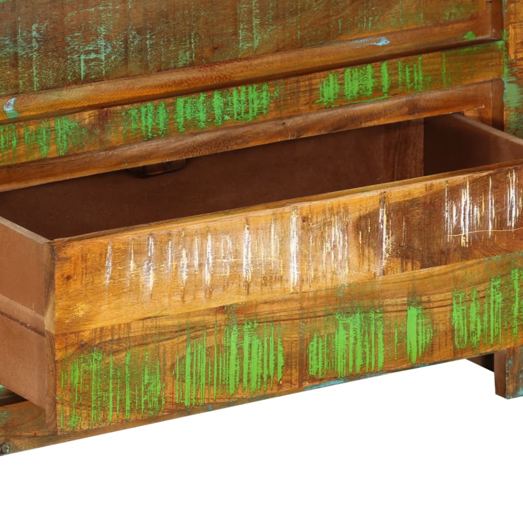 Commode en bois massif recyclé multicolore 60x33x75 cm v5773 - Vetonek