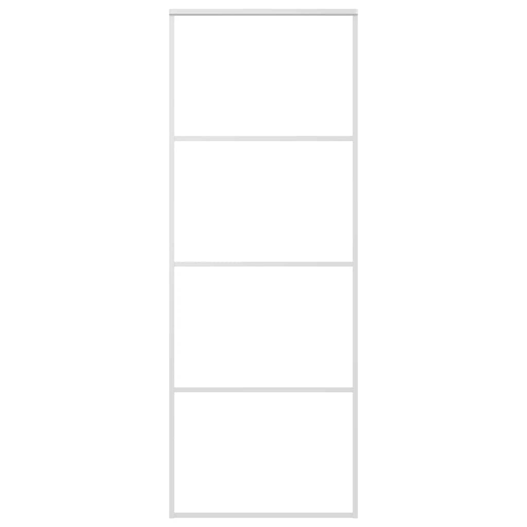 Puerta Corredera ESG Vidrio Esmerilado y Aluminio Blanca 76x205 cm