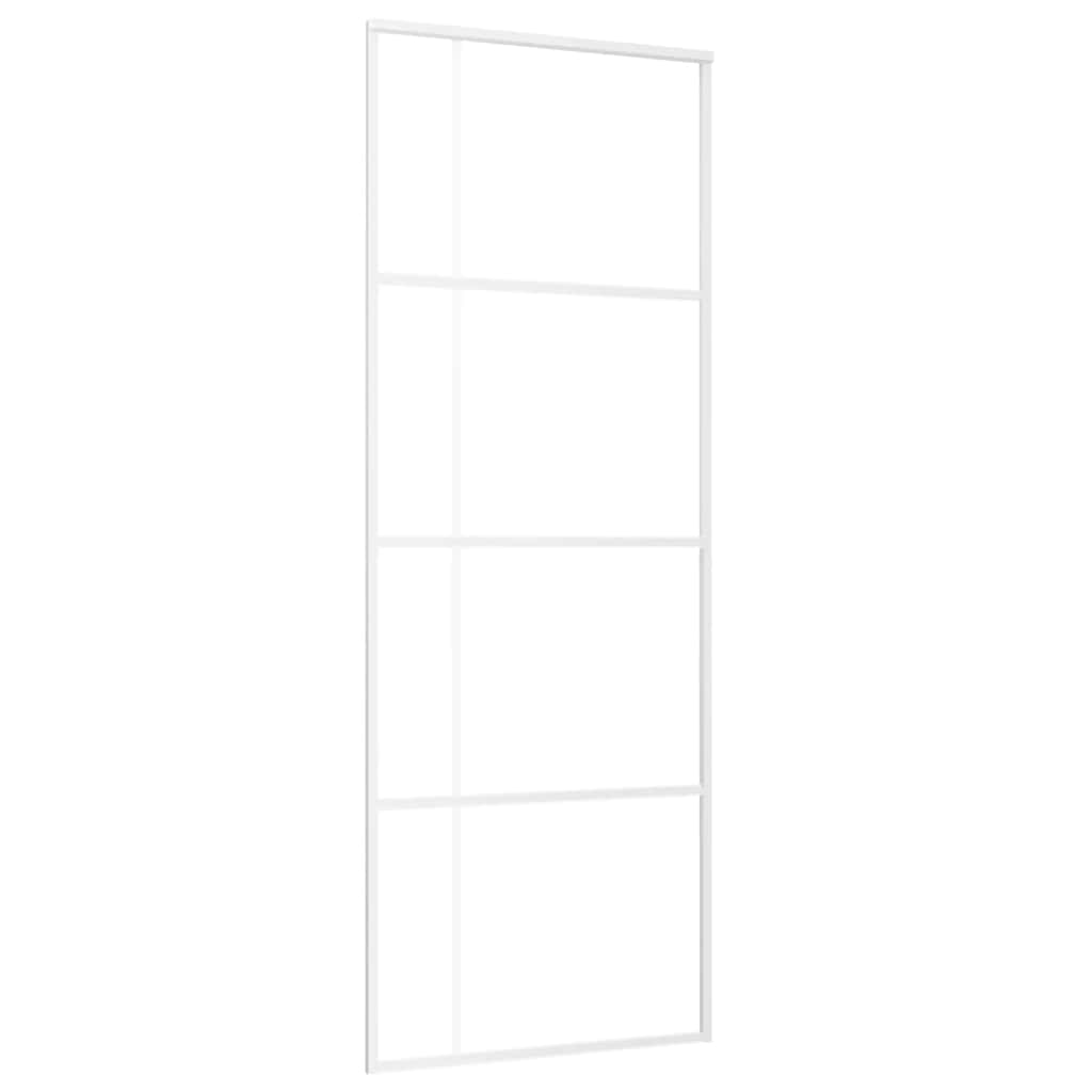 Puerta Corredera ESG Vidrio Esmerilado y Aluminio Blanca 76x205 cm