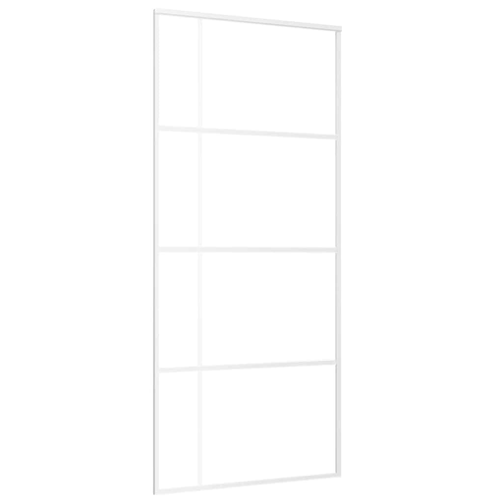 Puerta Corredera ESG Vidrio Esmerilado y Aluminio Blanca 90x205 cm