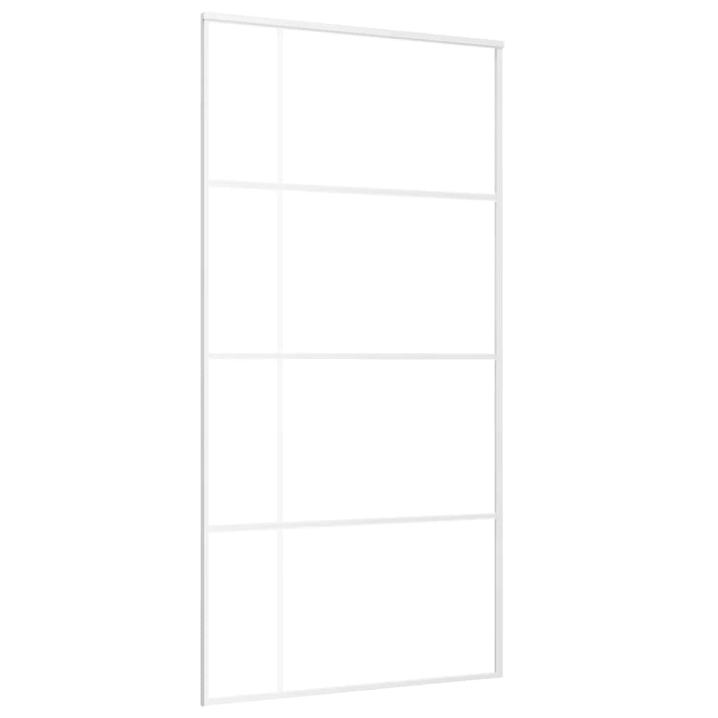 Puerta Corredera ESG Vidrio Esmerilado y Aluminio Blanca 102,5x205 cm