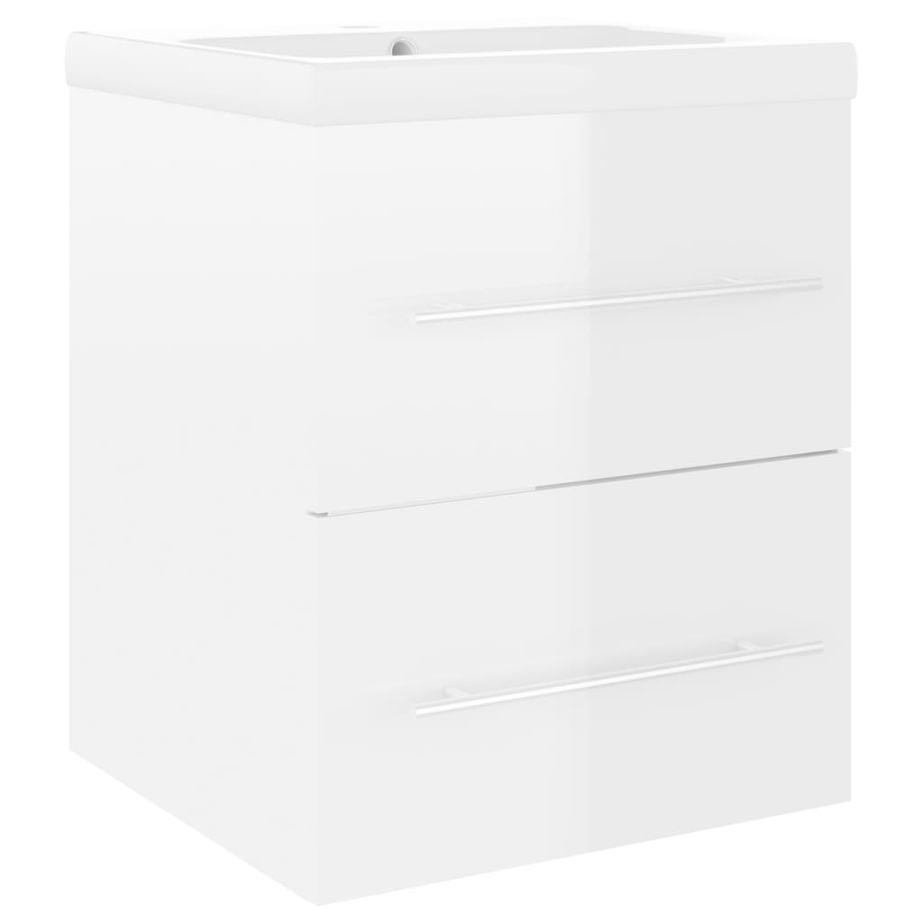 Meuble en bois d'ingénierie blanc brillant avec évier V0122 Vetonek