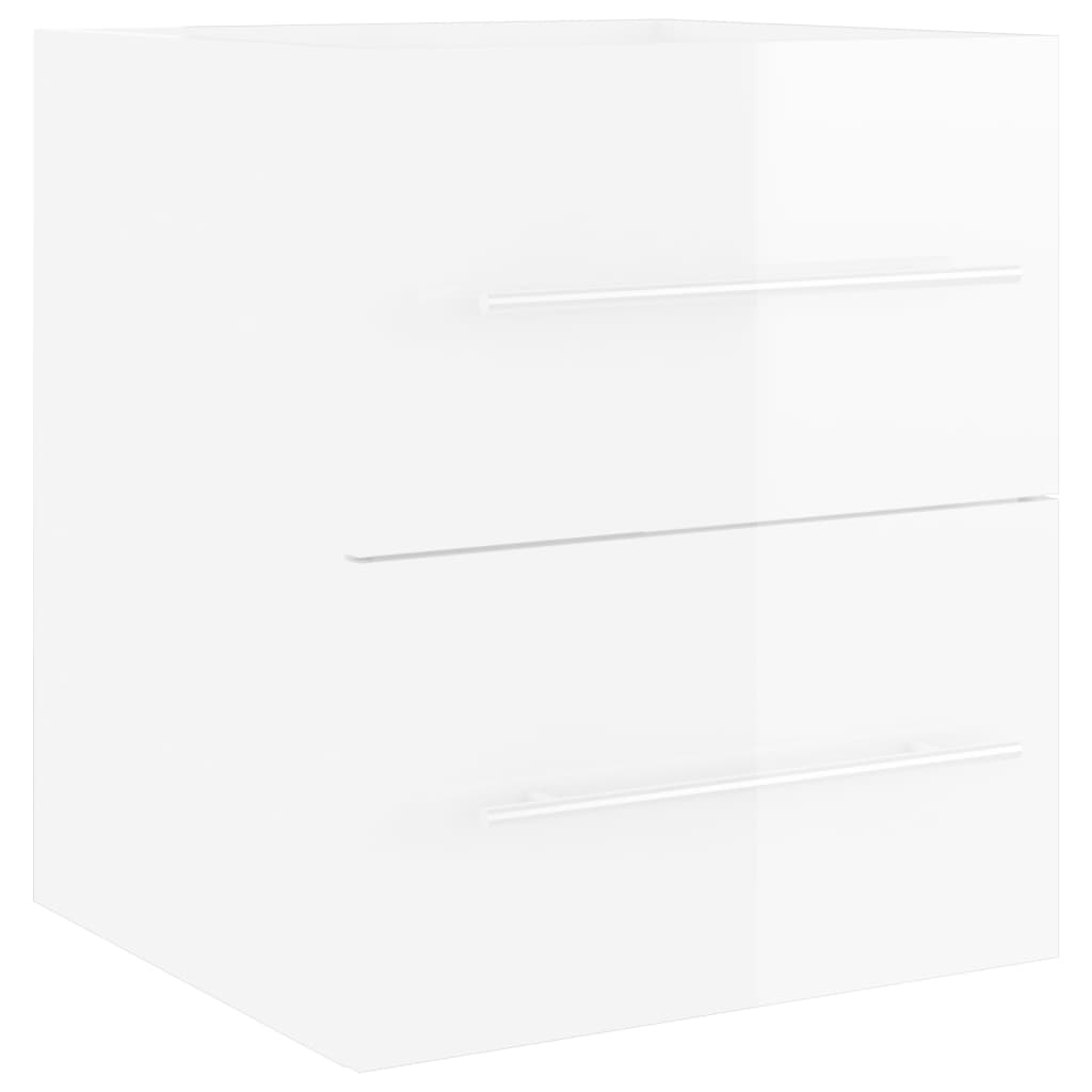 Meuble en bois d'ingénierie blanc brillant avec évier V0122 Vetonek