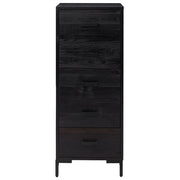 Commode en pin massif noir 42x35x110 cm v2806 - Vetonek
