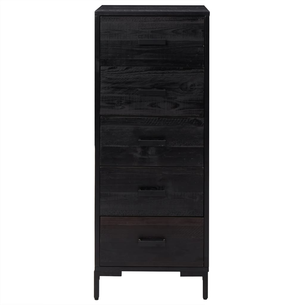 Commode en pin massif noir 42x35x110 cm v2806 - Vetonek