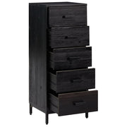 Commode en pin massif noir 42x35x110 cm v2806 - Vetonek