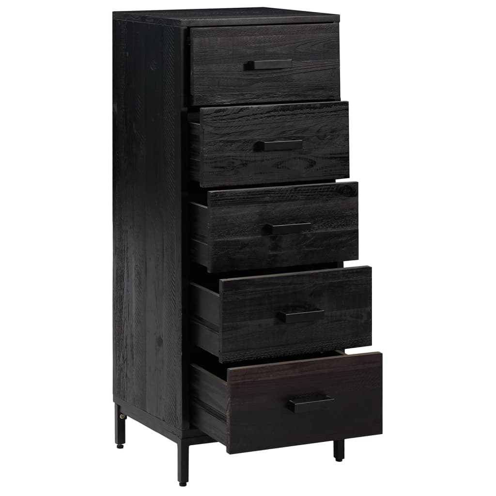 Commode en pin massif noir 42x35x110 cm v2806 - Vetonek