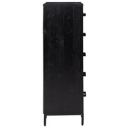 Commode en pin massif noir 42x35x110 cm v2806 - Vetonek