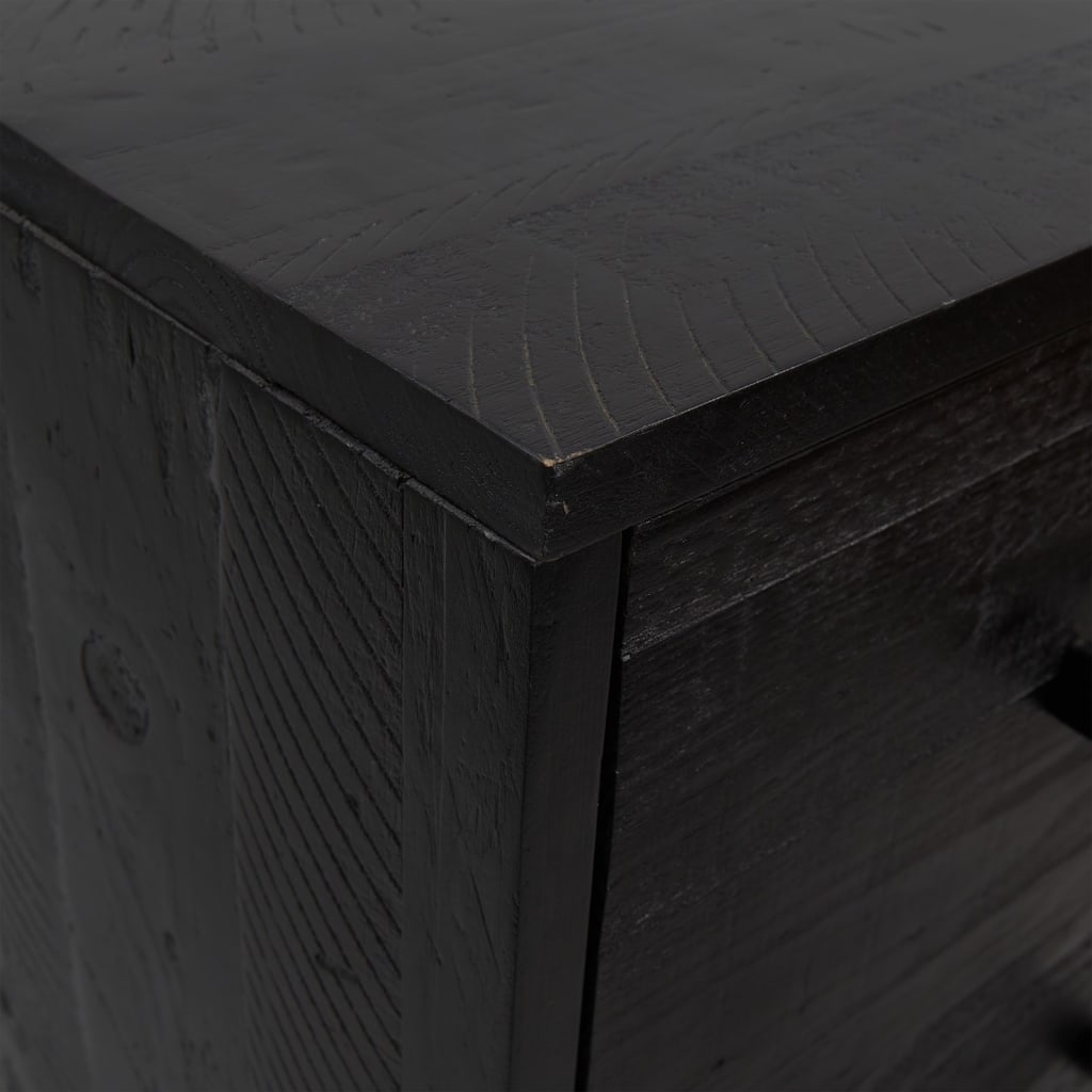 Commode en pin massif noir 42x35x110 cm v2806 - Vetonek