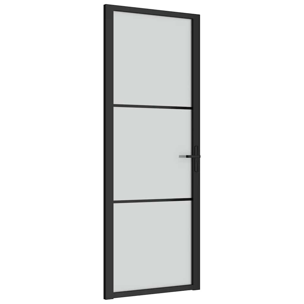 Porte intérieure en verre et aluminium noir mat 76x201,5 cm 