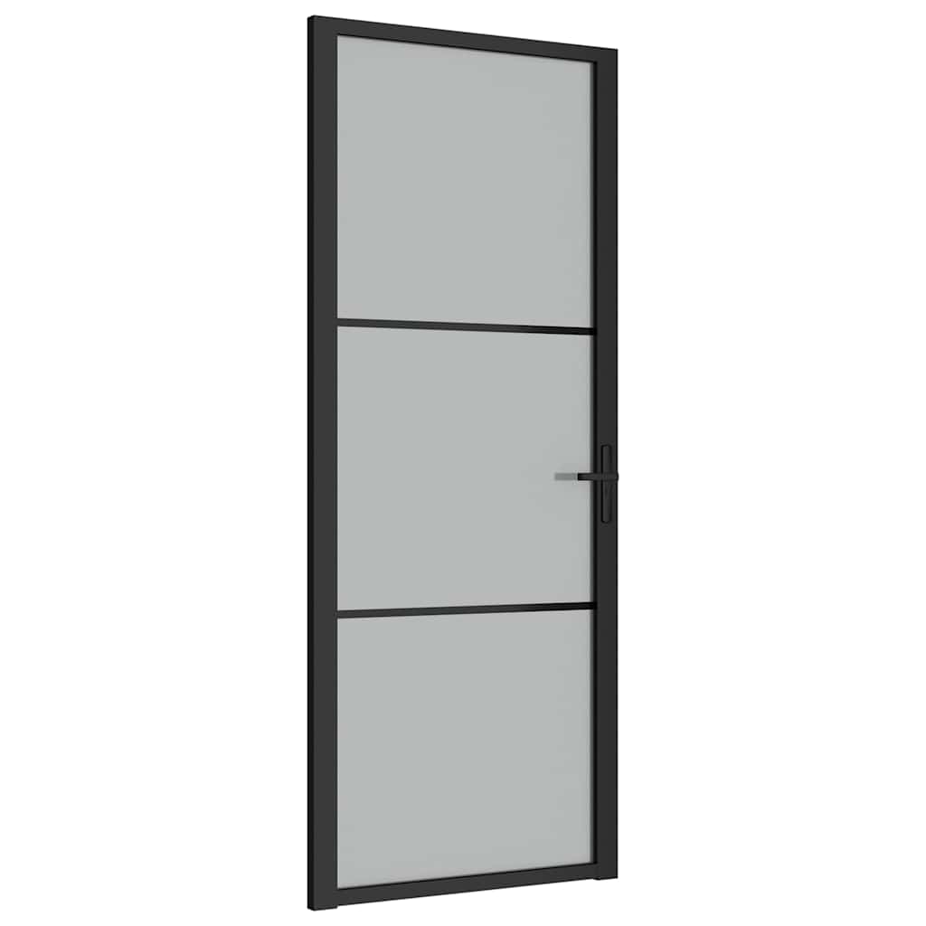 Porte intérieure en verre et aluminium noir mat 83x201,5 cm 