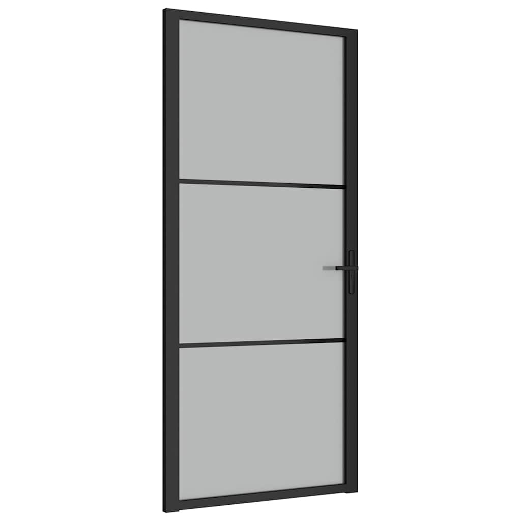 Porte intérieure en verre et aluminium noir mat 93x201,5 cm 