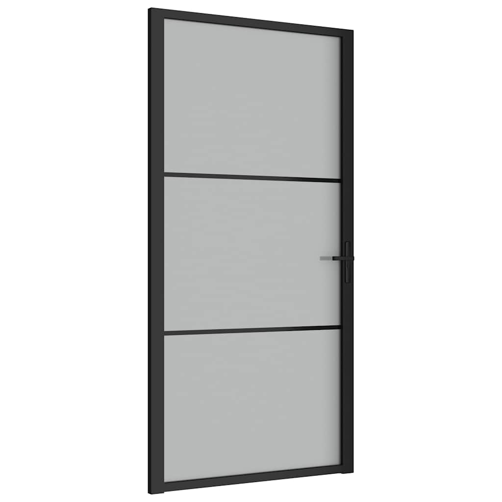 Porte intérieure en verre et aluminium noir mat 102,5x201,5 cm 