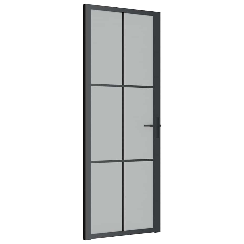 Porte intérieure en verre et aluminium noir mat 76x201,5 cm 