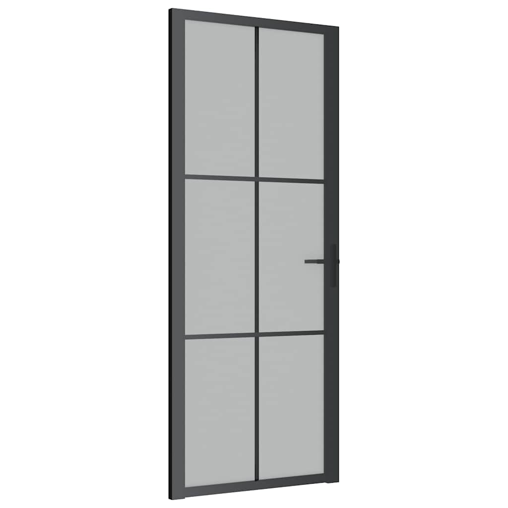Porte intérieure en verre et aluminium noir mat 83x201,5 cm 