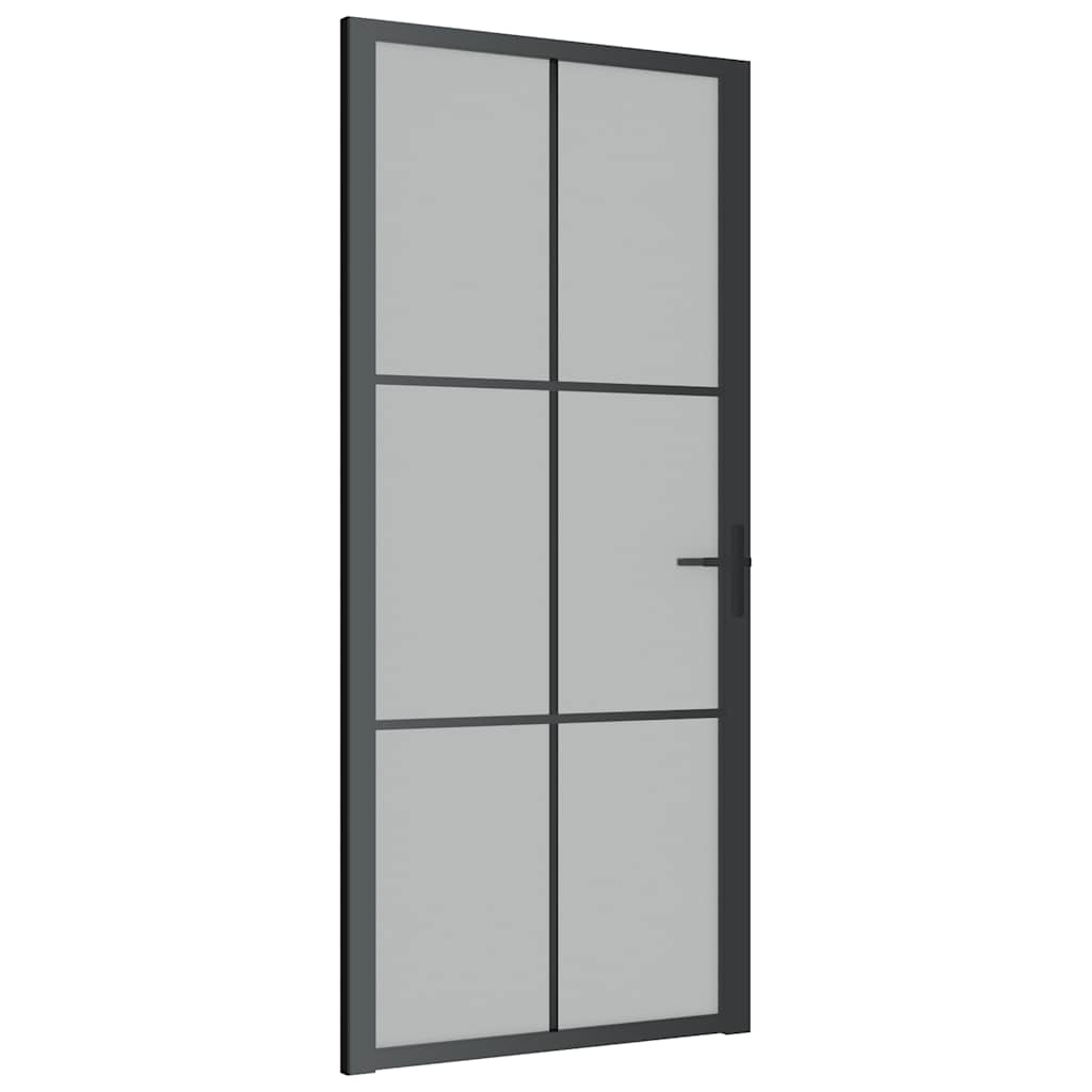 Porte intérieure en verre et aluminium noir mat 93x201,5 cm 