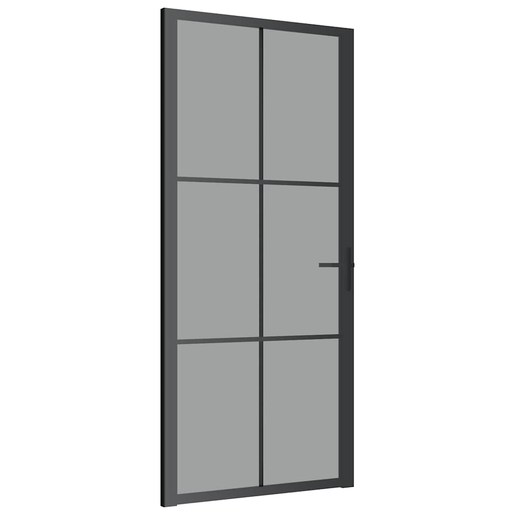 Porte intérieure en verre EGS et aluminium noir 93x201,5 cm 