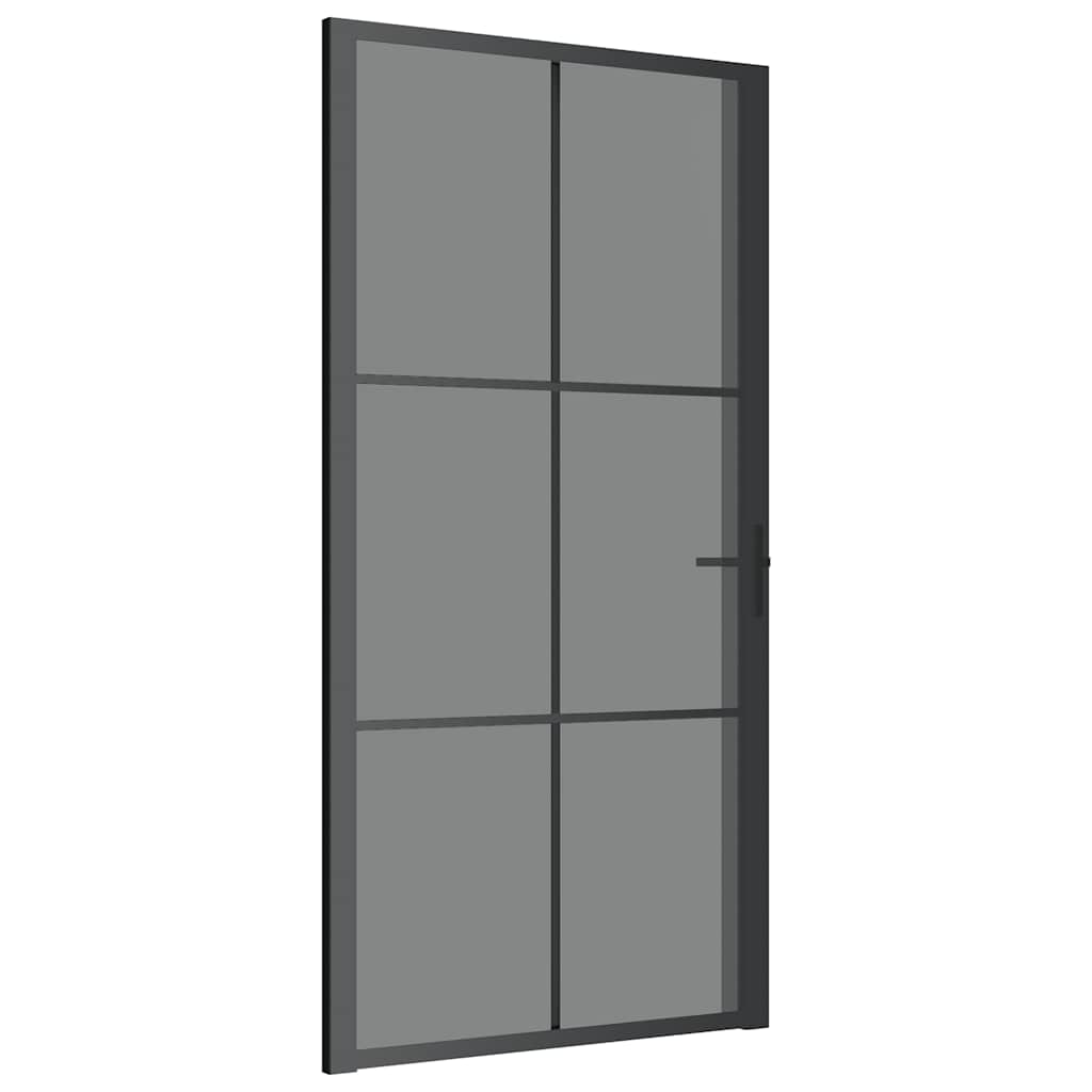 Porte intérieure en verre EGS et aluminium noir 102,5x201,5 cm 