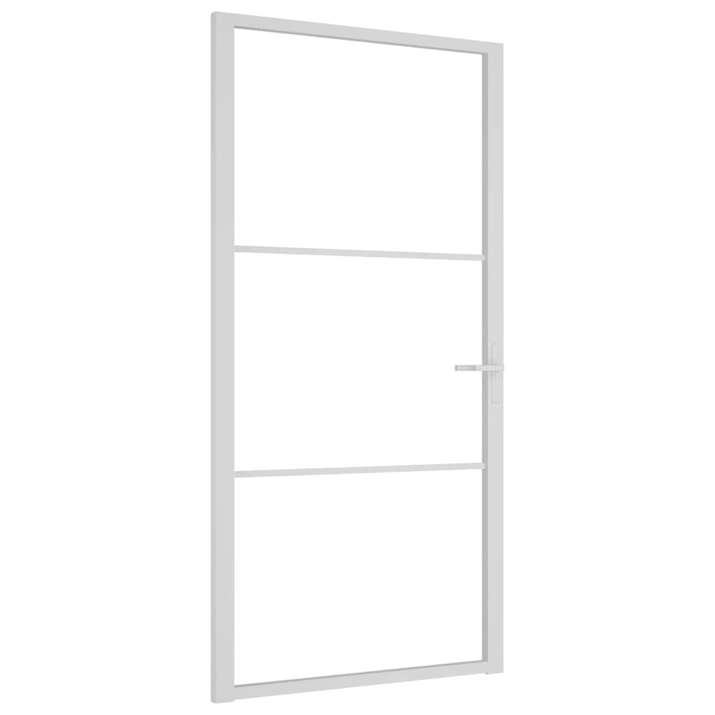 Porte intérieure en verre EGS et aluminium blanc 102,5x201,5 cm 
