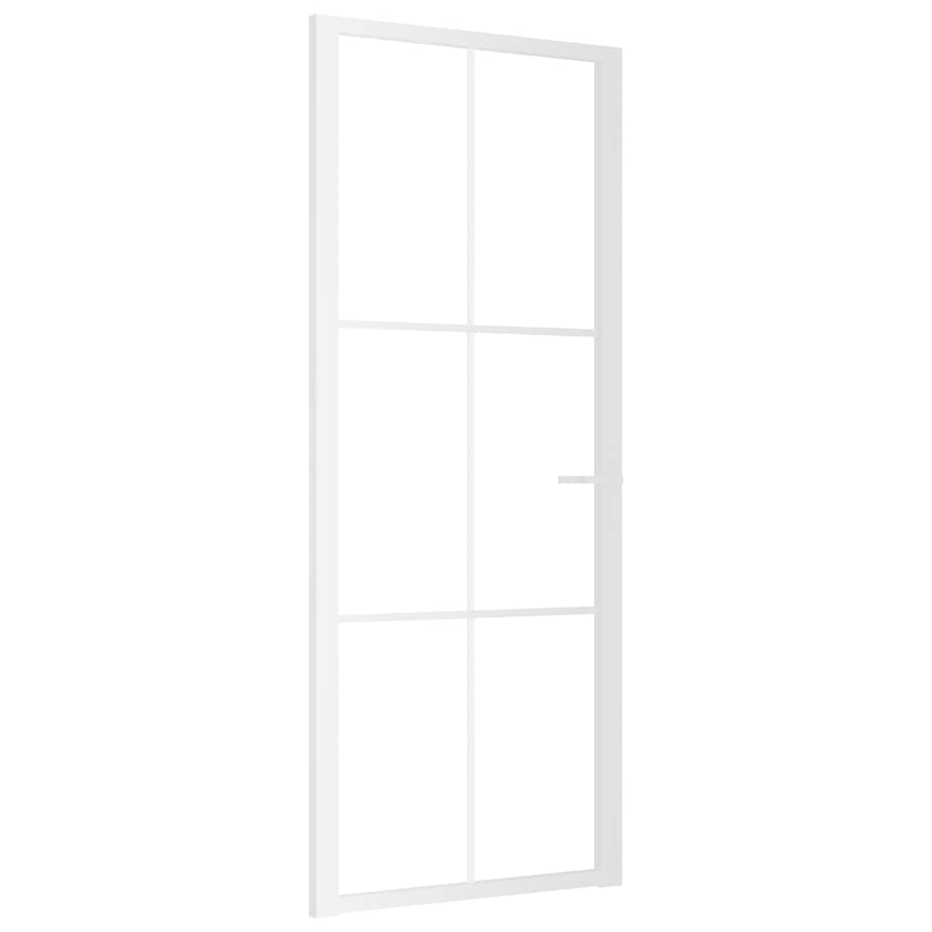 Porte intérieure en verre EGS et aluminium blanc 83x201,5 cm 