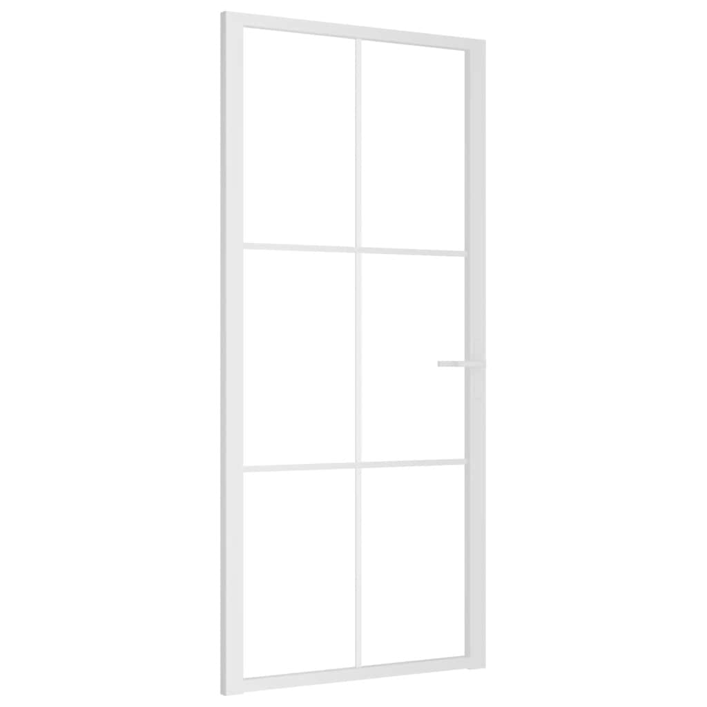 Porte intérieure en verre EGS et aluminium blanc 93x201,5 cm 