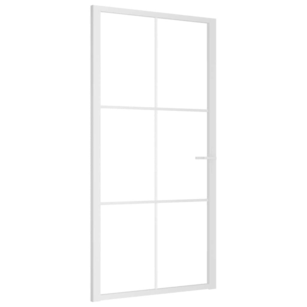 Porte intérieure en verre EGS et aluminium blanc 102,5x201,5 cm 