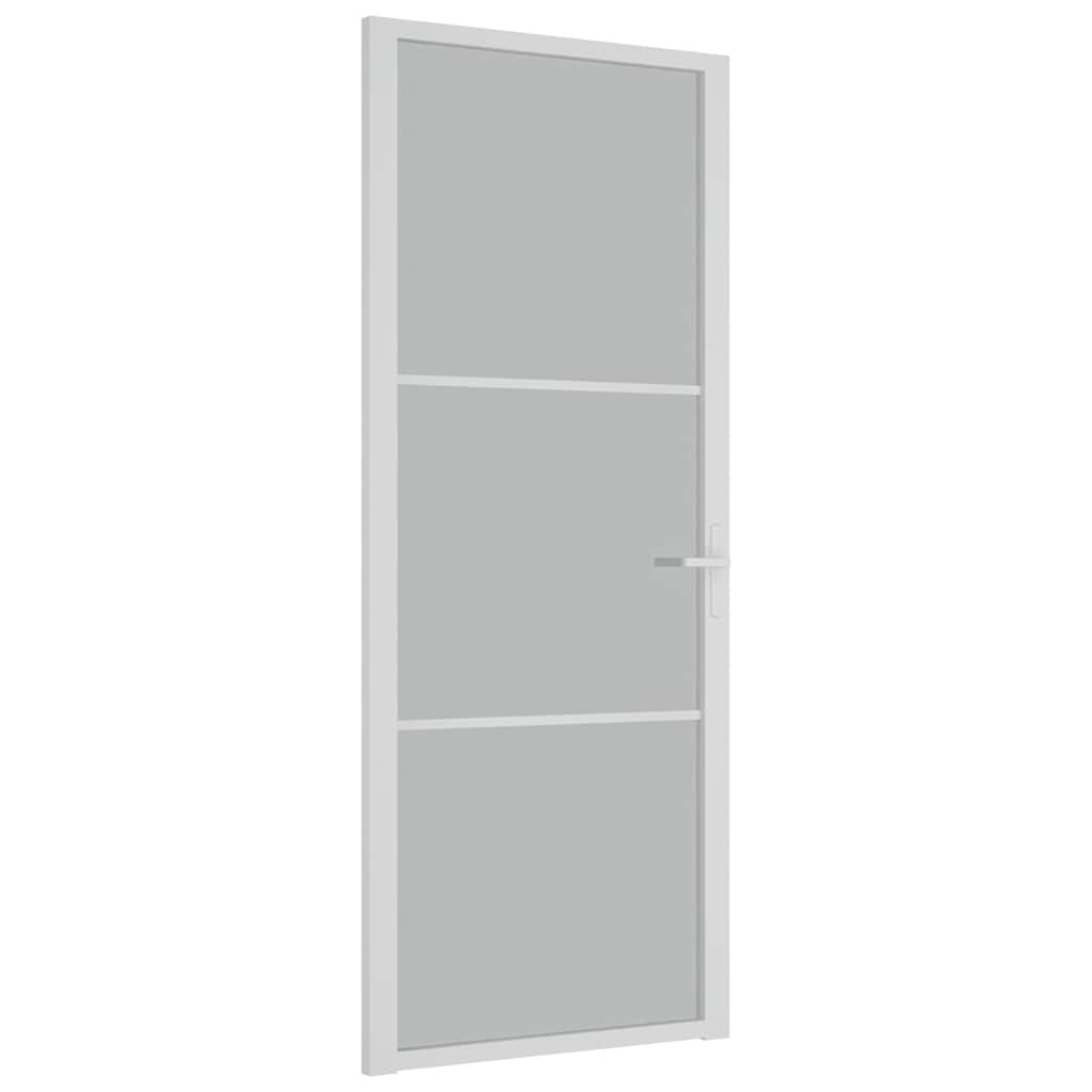 Porte intérieure en verre et aluminium blanc mat 83x201,5 cm 