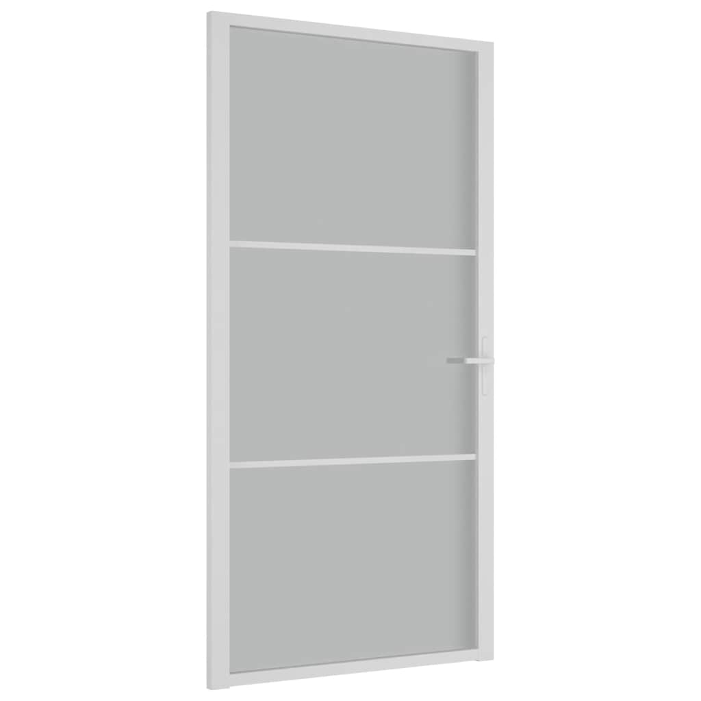Porte intérieure en verre et aluminium blanc mat 102,5x201,5 cm 