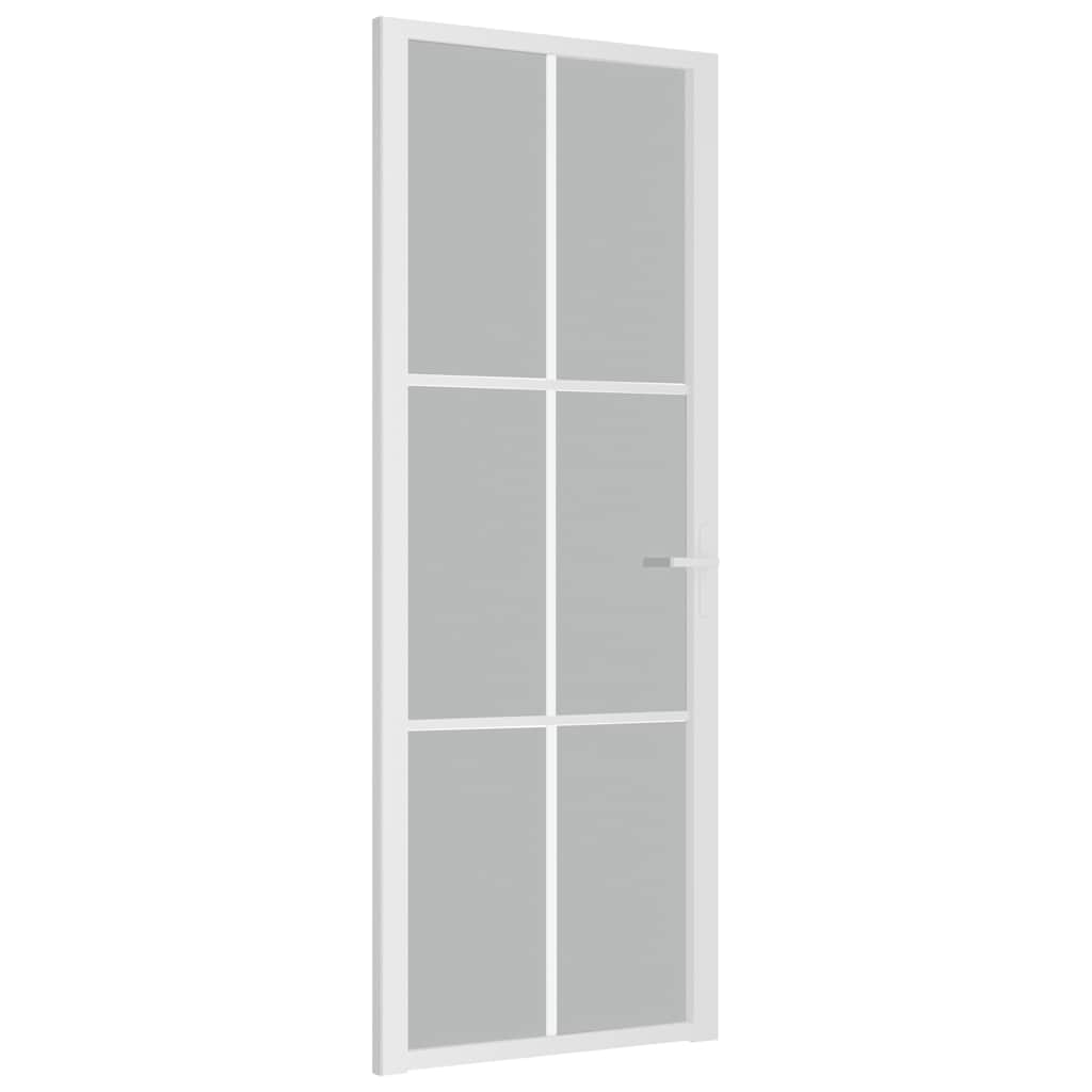 Porte intérieure en verre et aluminium blanc mat 76x201,5 cm 
