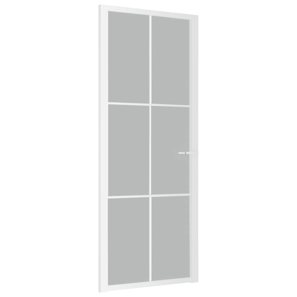 Porte intérieure en verre et aluminium blanc mat 83x201,5 cm 