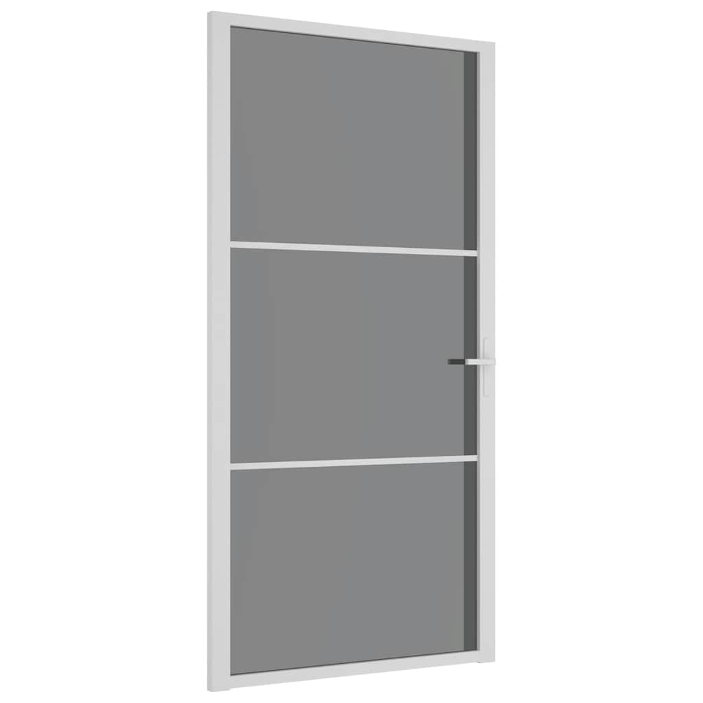 Porte intérieure en verre EGS et aluminium blanc 102,5x201,5 cm 