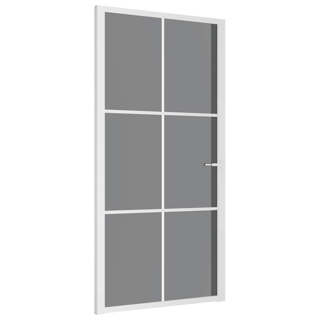 Porte intérieure en verre EGS et aluminium blanc 102,5x201,5 cm 
