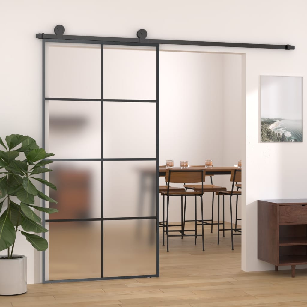 Puerta Corredera Vidrio ESG Esmerilado Aluminio 102,5x205 cm