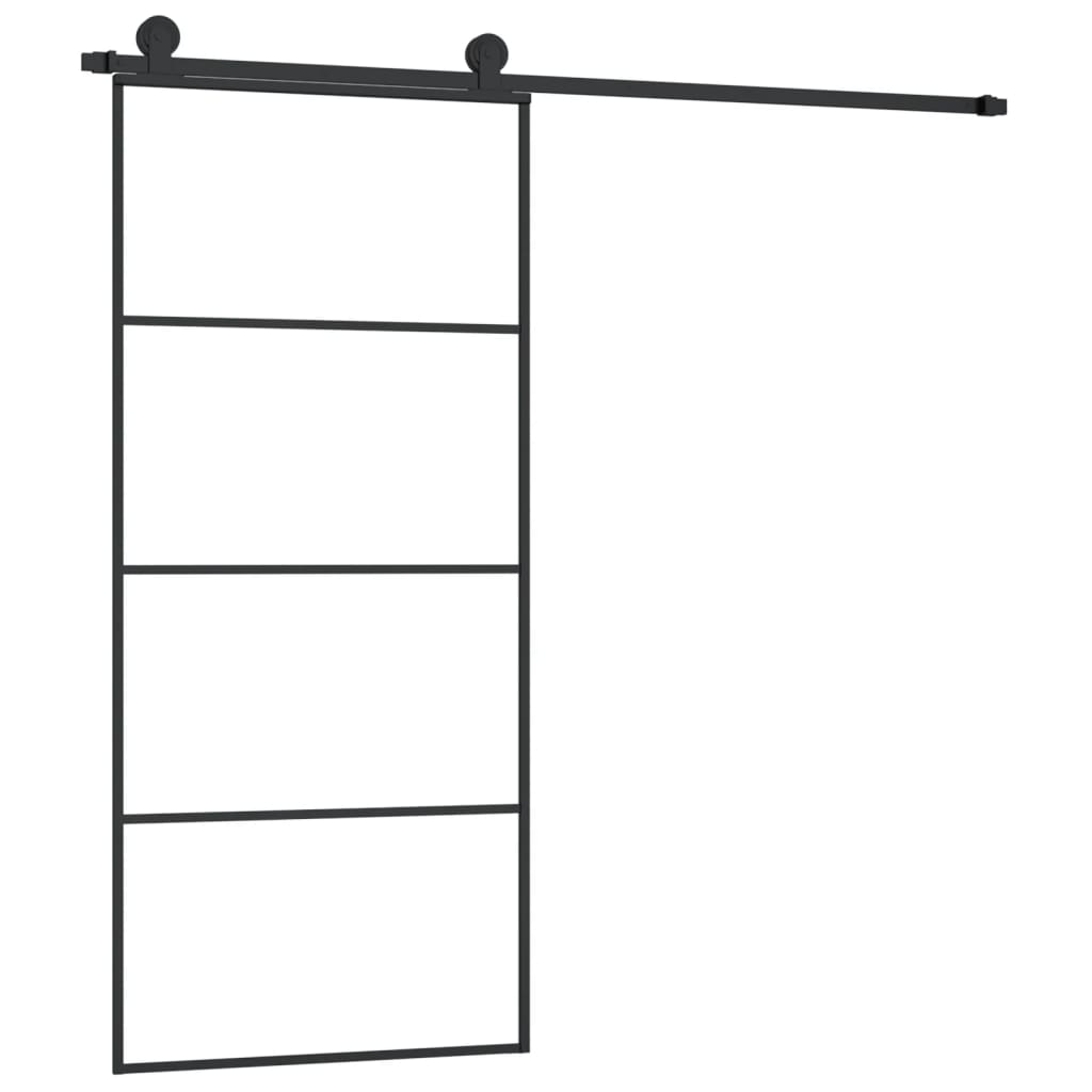 Porte coulissante en verre ESG aluminium 90x205 cm 