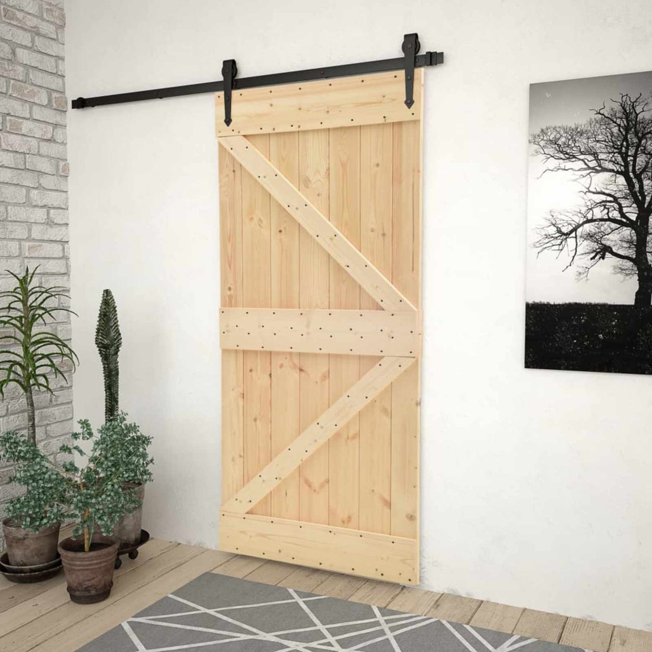 Porte NARVIK Naturel 80 x 210 cm Bois de Pin Massif 