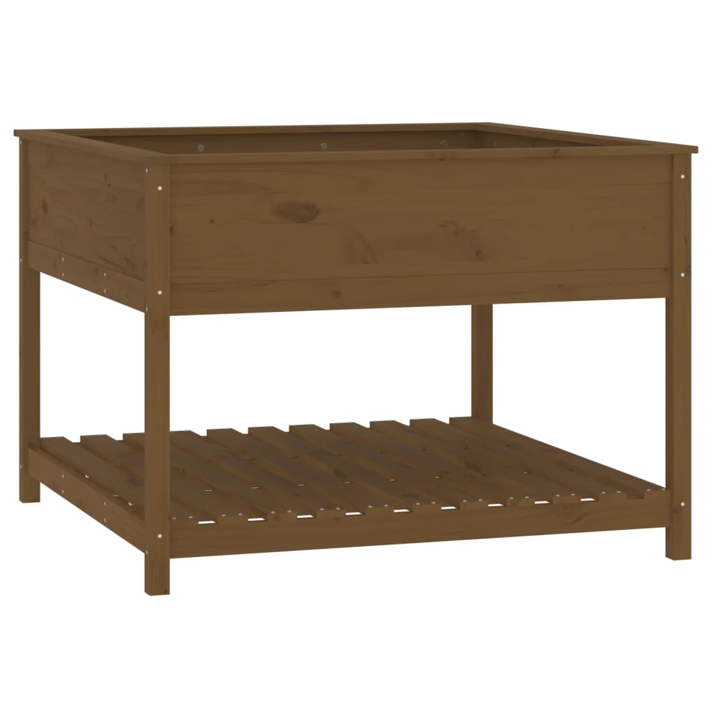 Jardinera y estante madera maciza pino marrón 111,5x111,5x81 cm v7725 - Vetonek