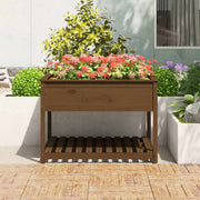 Jardinera y estante madera maciza pino marrón 111,5x111,5x81 cm v7725 - Vetonek