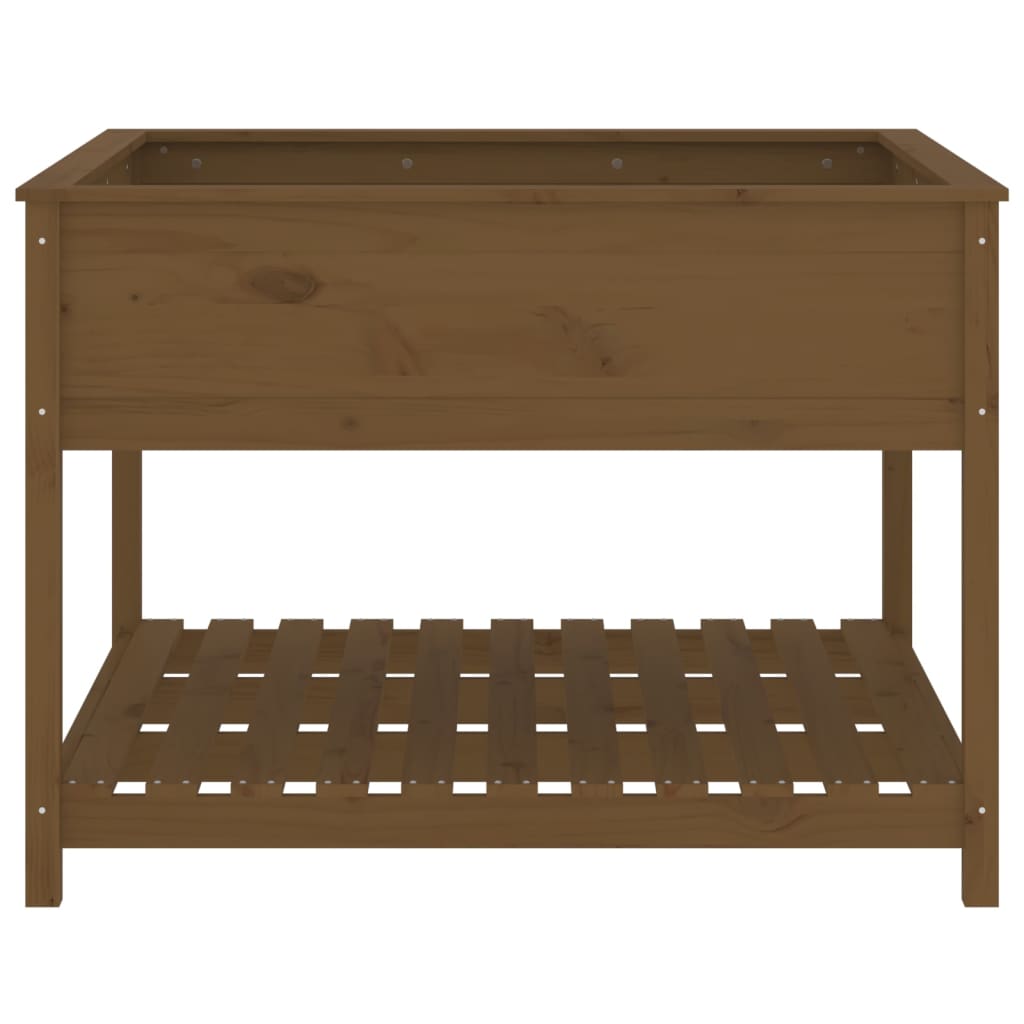 Jardinera y estante madera maciza pino marrón 111,5x111,5x81 cm v7725 - Vetonek