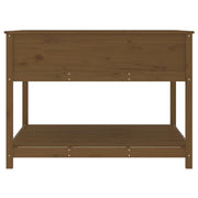 Jardinera y estante madera maciza pino marrón 111,5x111,5x81 cm v7725 - Vetonek