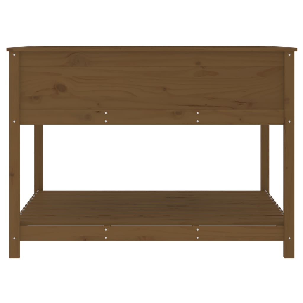Jardinera y estante madera maciza pino marrón 111,5x111,5x81 cm v7725 - Vetonek