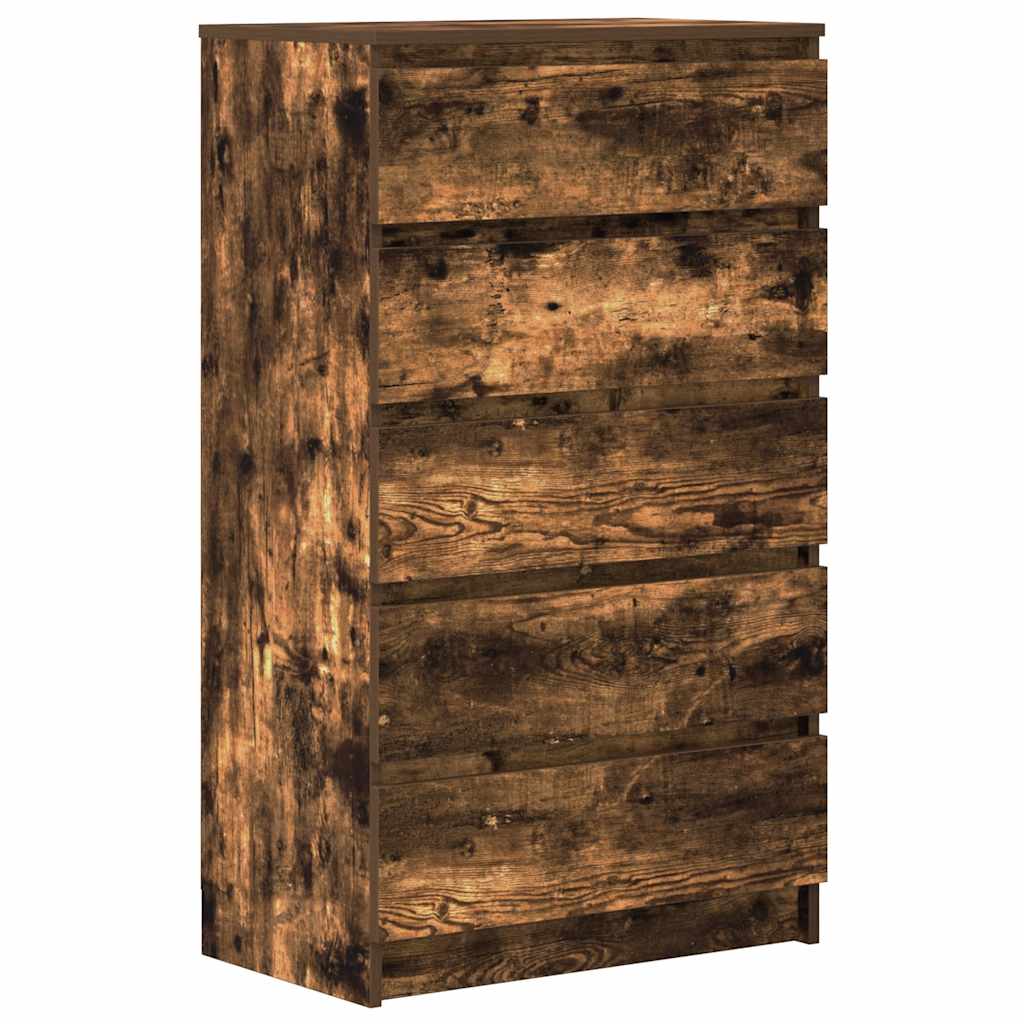 Vetonek Commode en contreplaqué de chêne fumé 60x36x103 cm