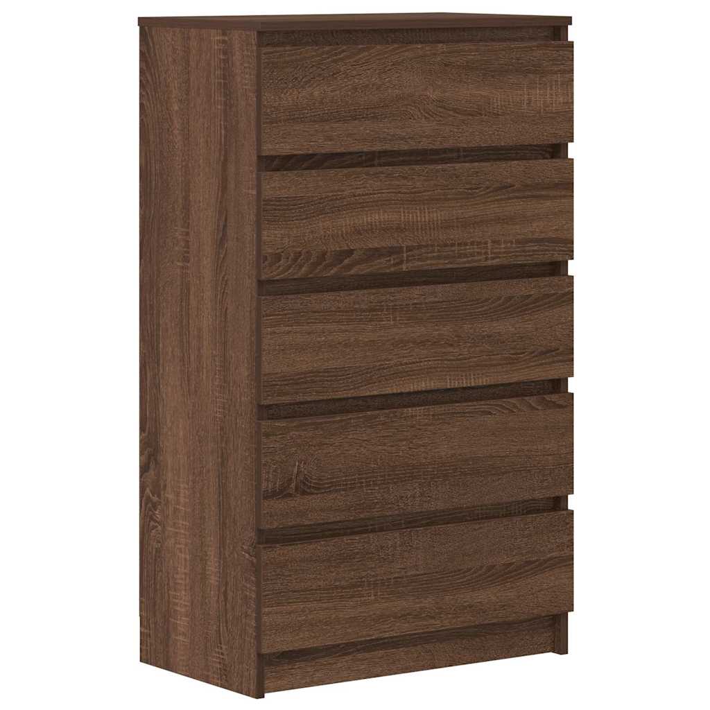 Commode en contreplaqué de chêne brun Vetonek 60x36x103 cm