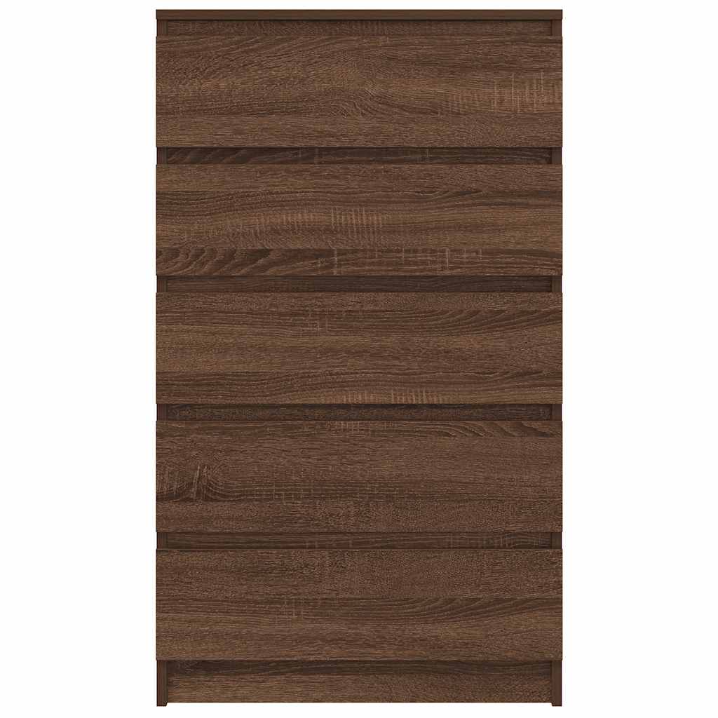 Commode en contreplaqué de chêne marron 60x36x103 cm v9309 - Vetonek